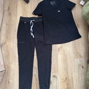 Figs Technical Collection Black Scrub Pants
